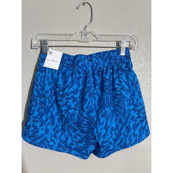 Nike Shorts Girls Medium Training Shorts Blue Pattern NEW - Picture 4 of 7